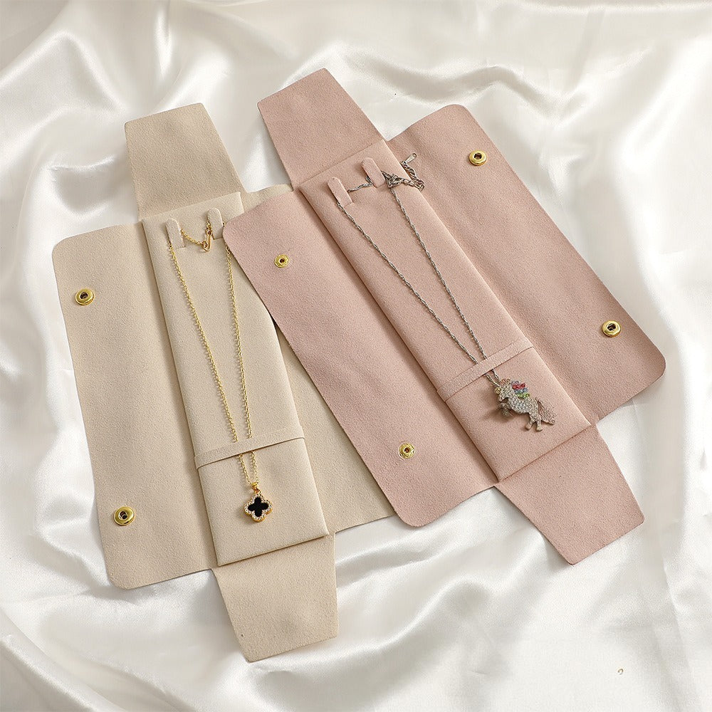 Custom Logo Microfiber Jewelry Pouches – Rectangle Necklace Packaging Bags