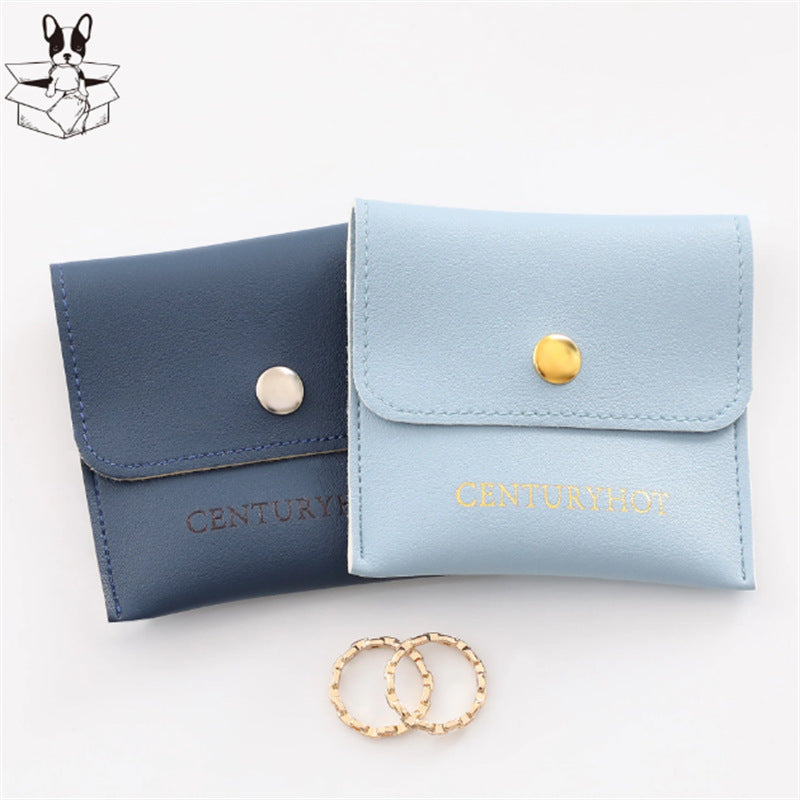 Custom PU Leather Jewelry Pouches with Button Closure