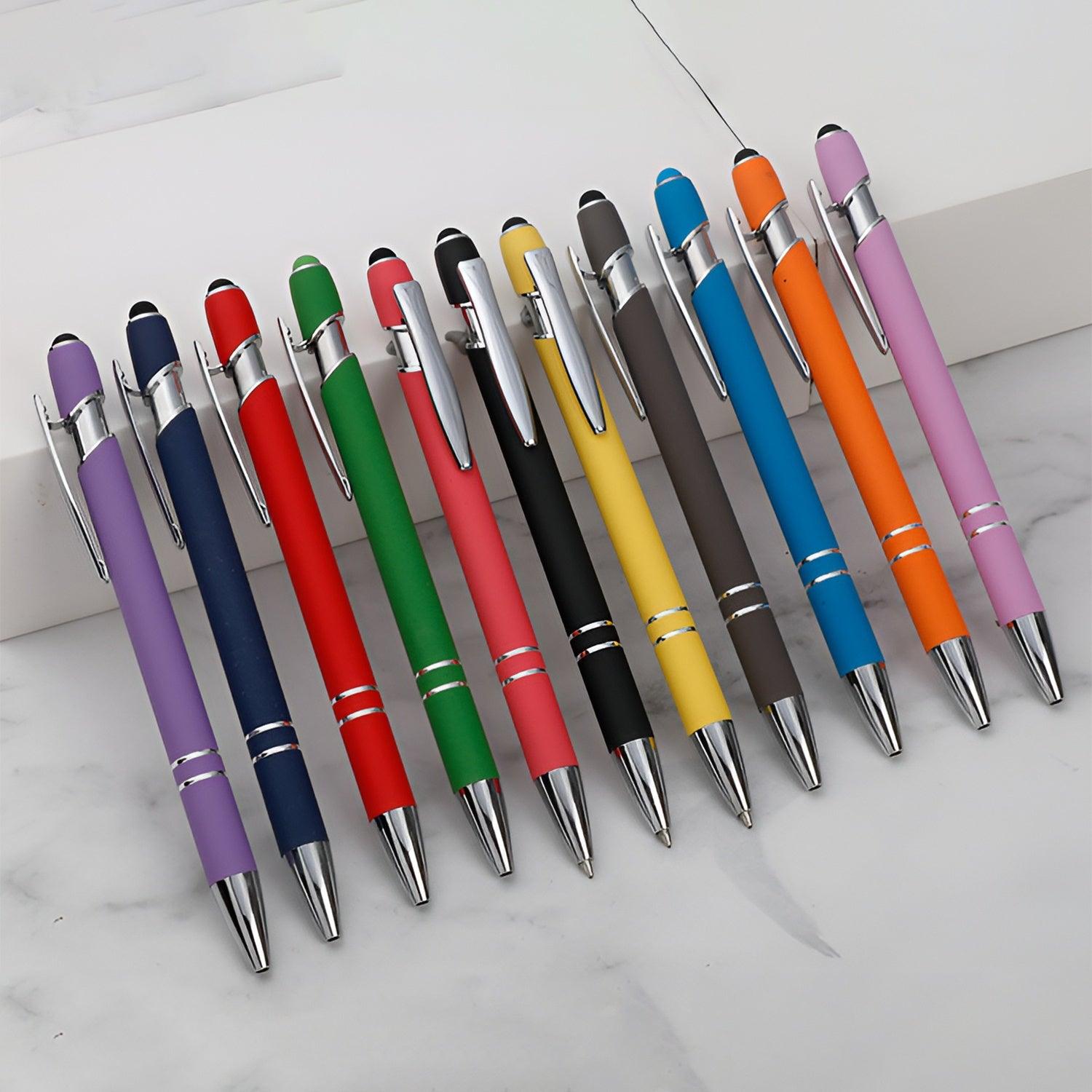 Metallic Cirrus Stylus Pen with Grip & Custom Personalized Pens For Office