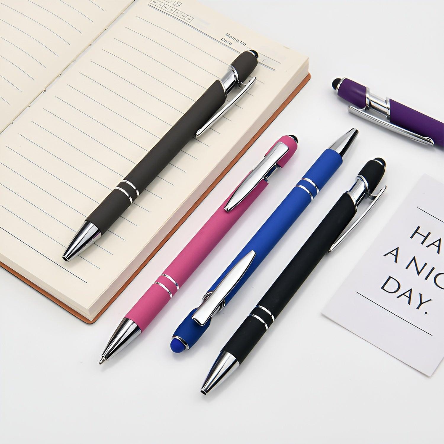 Metallic Cirrus Stylus Pen with Grip & Custom Personalized Pens For Office
