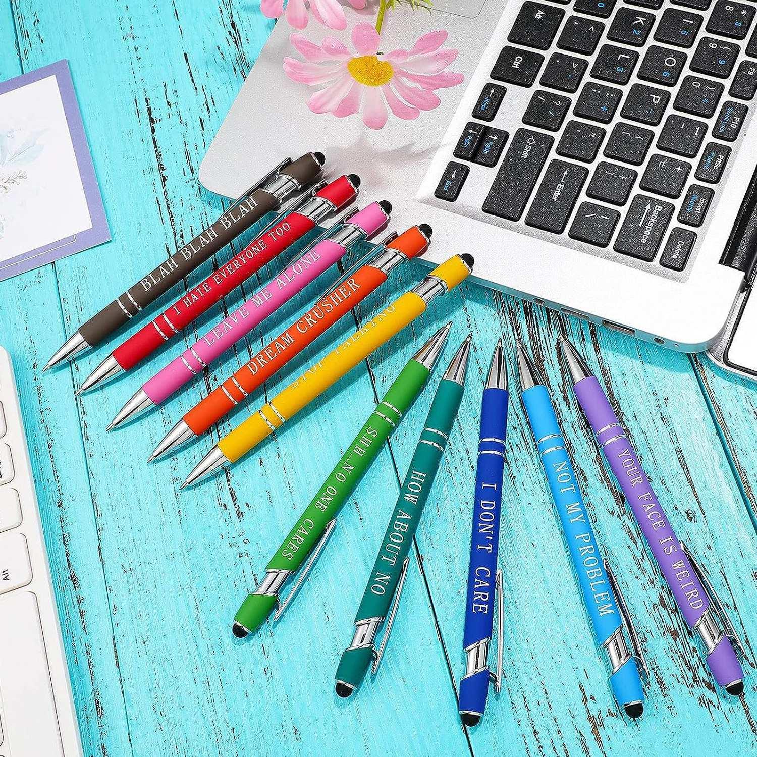 Metallic Cirrus Stylus Pen with Grip & Custom Personalized Pens For Office