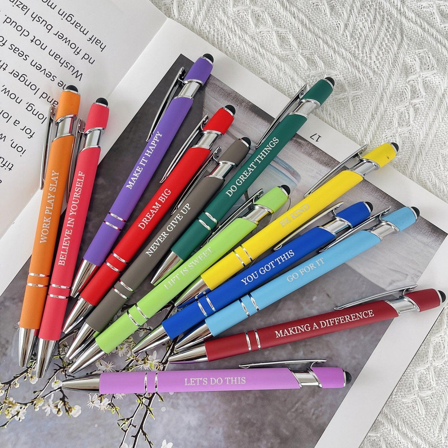 Metallic Cirrus Stylus Pen with Grip & Custom Personalized Pens For Office