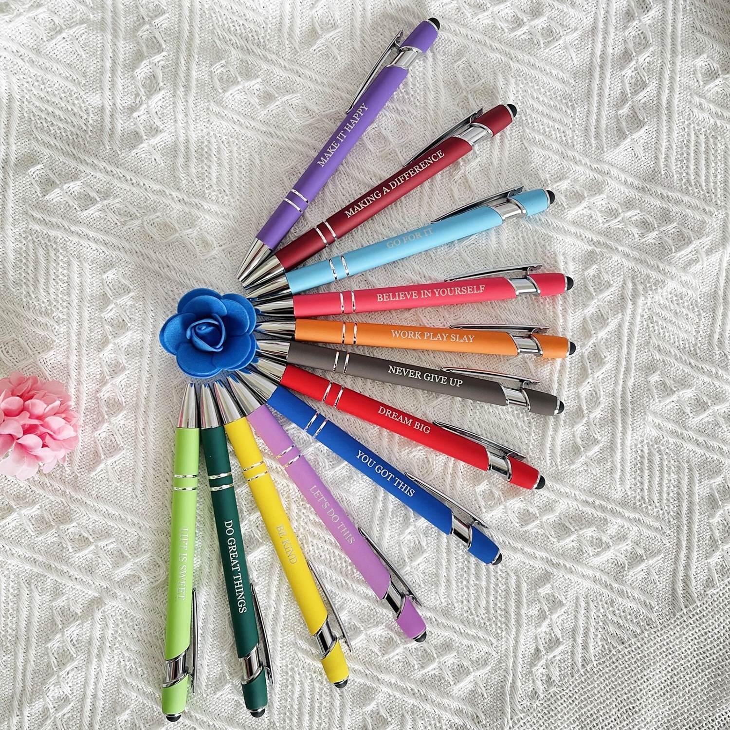 Metallic Cirrus Stylus Pen with Grip & Custom Personalized Pens For Office