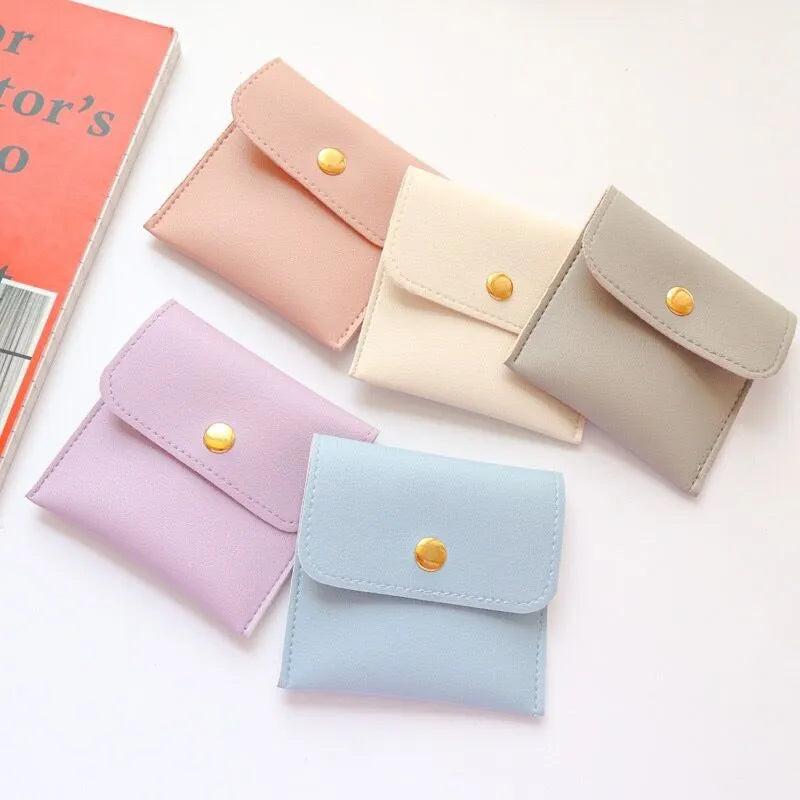 Custom PU Leather Jewelry Pouches with Button Closure