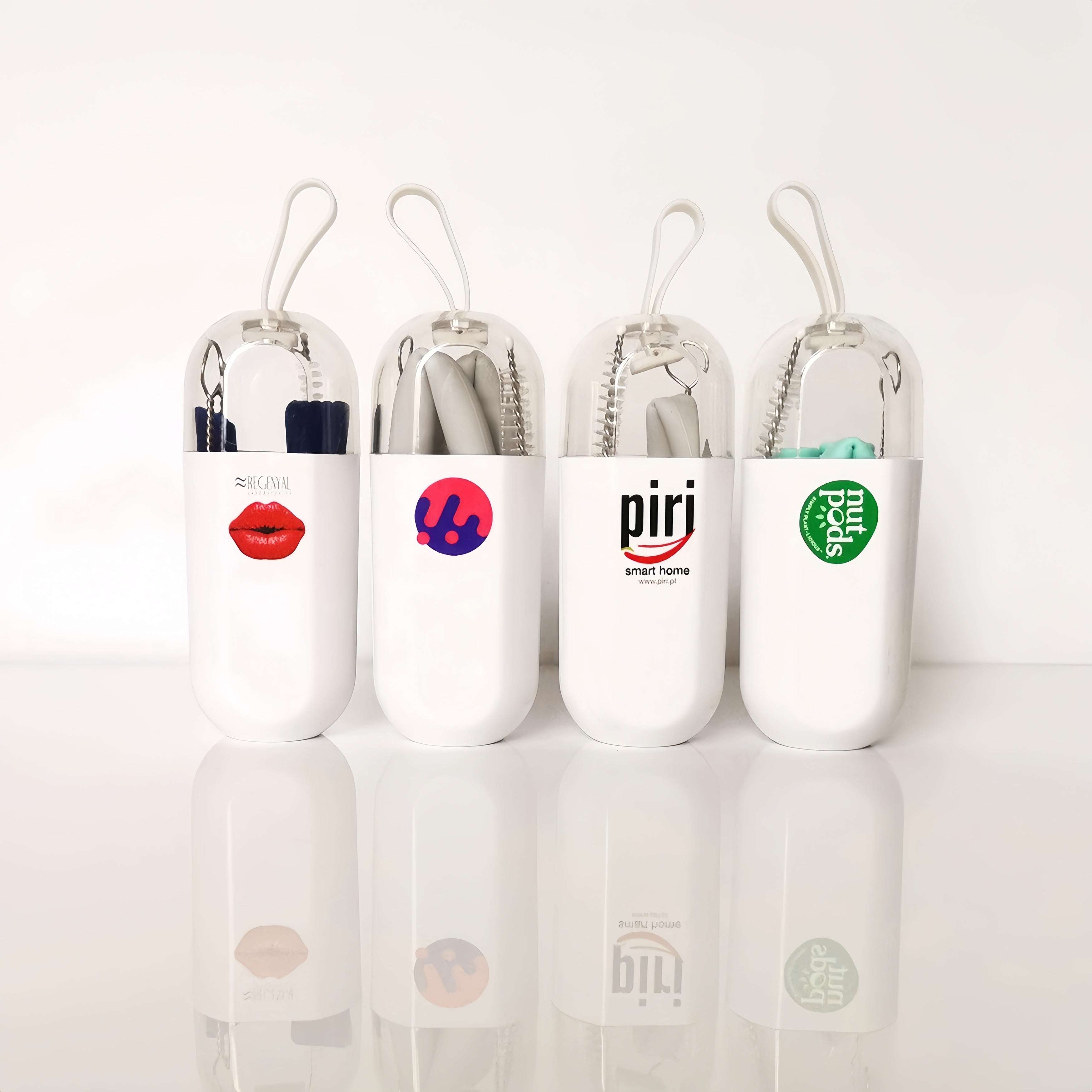 Wholesale Custom Logo Reusable Drinking Straws Silicone  Collapsible Straw with Portable Case and Brush