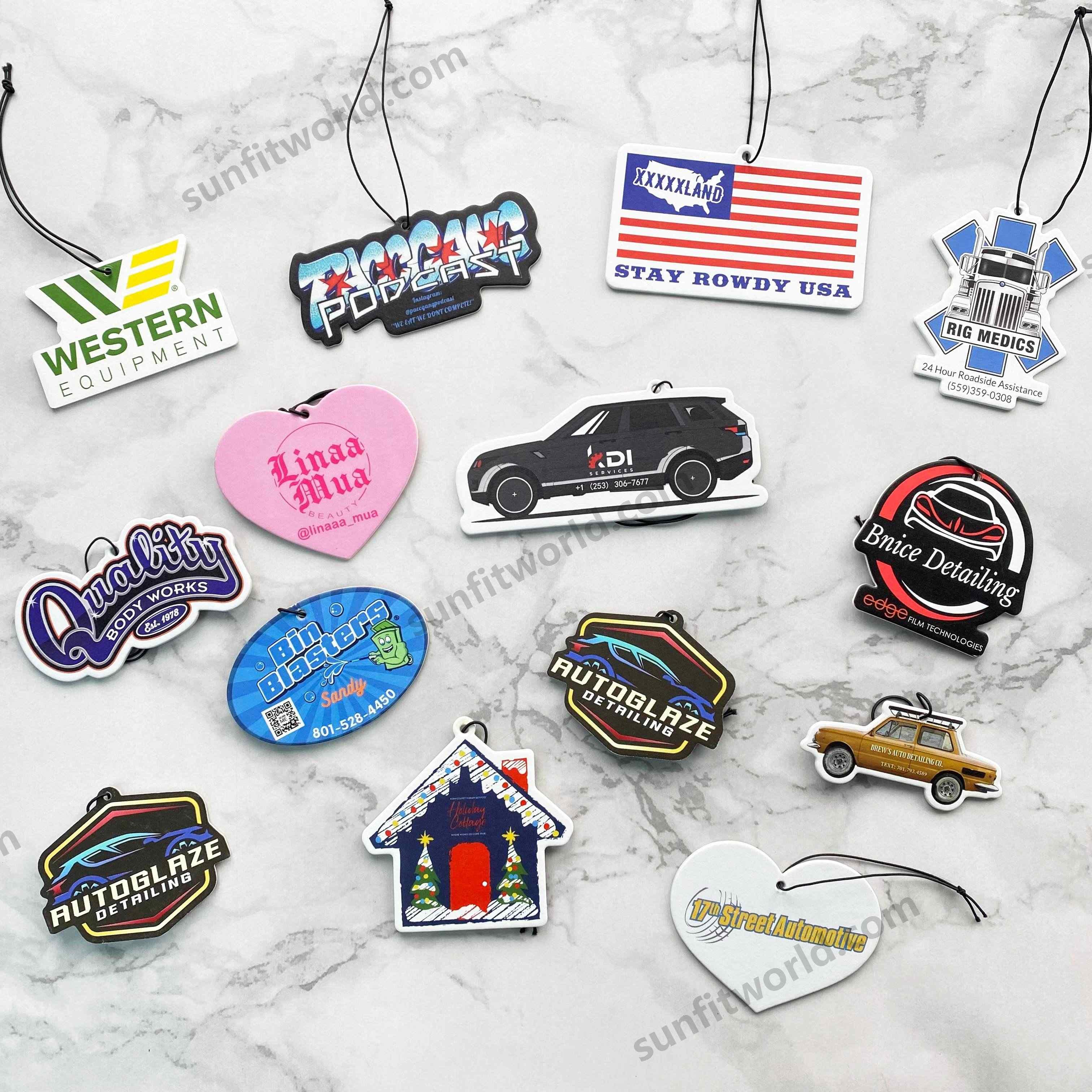 Custom Air Freshener Car Hang Scent Logo Freshener With Header Card