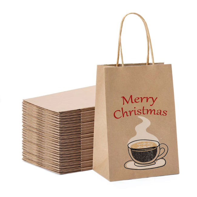 Custom Logo Kraft Paper Bags Shopping and Merchandise Bags with Handles