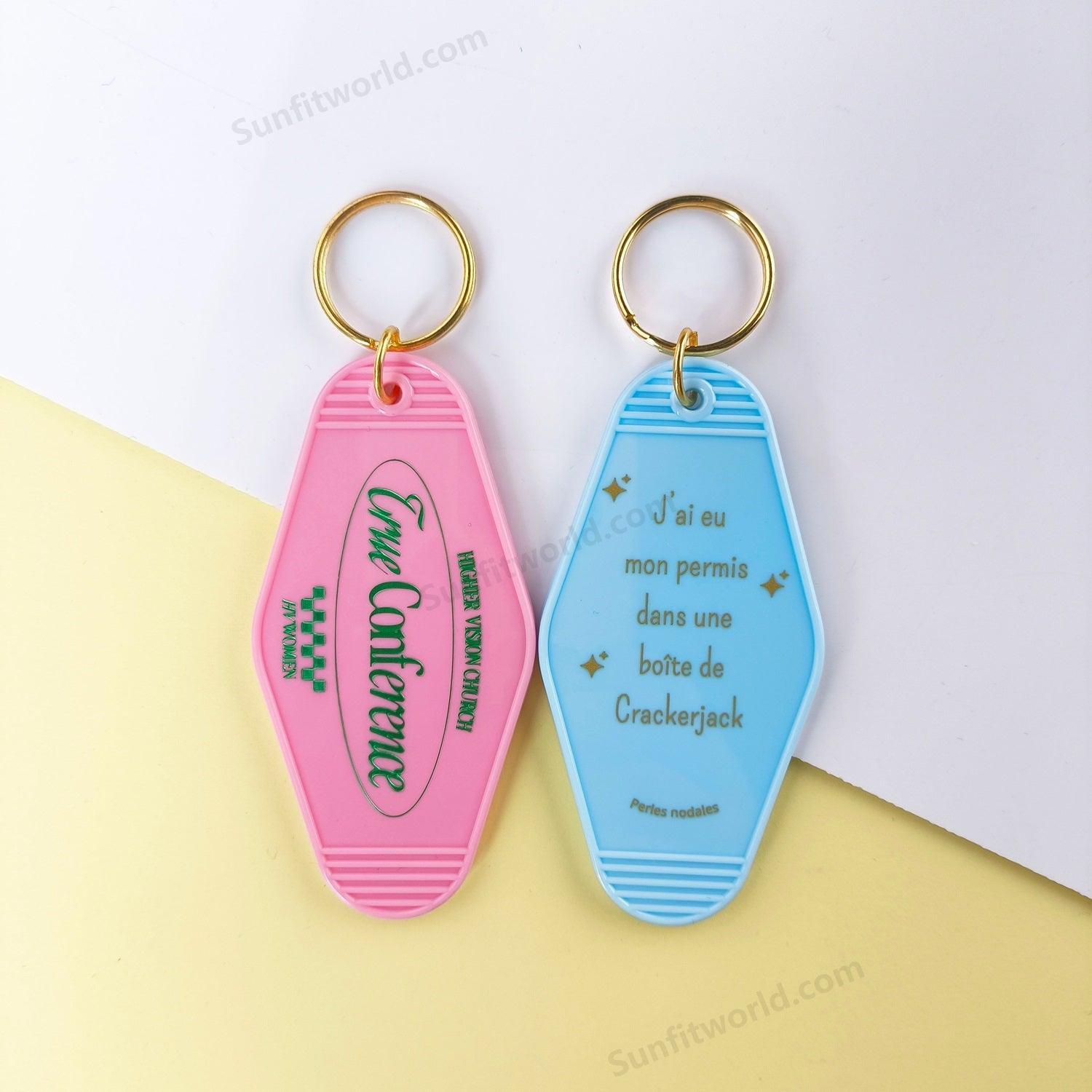 Personalized Gold Foil Keychains Key Tag | Designer Keychain Logo Keychain Product