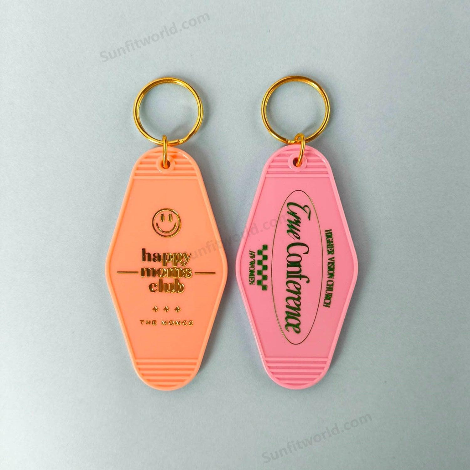Personalized Gold Foil Keychains Key Tag | Designer Keychain Logo Keychain Product