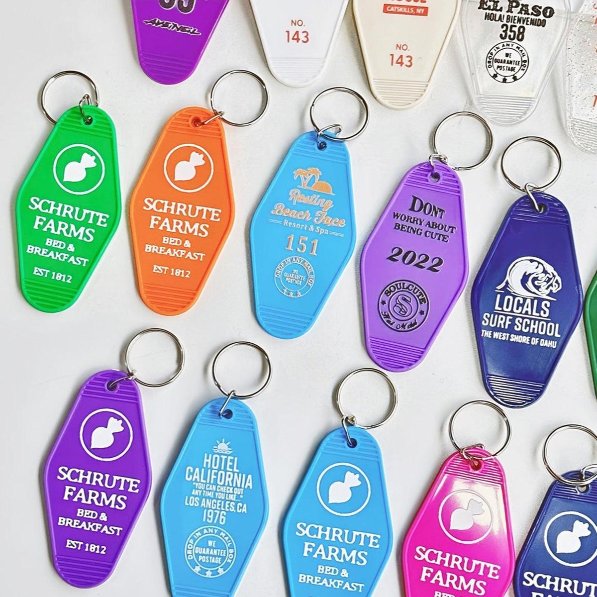 Fast Custom UV Hotel Keychains Bulks Hotel Key Ring For Business Event Giveaway Gifts