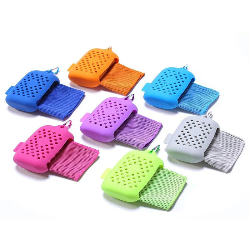 Portable Sport Towel With Silicone Case