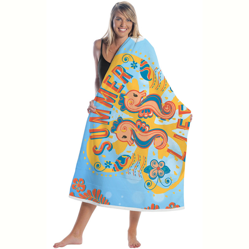 100% polyester Beach Towels with the full print 