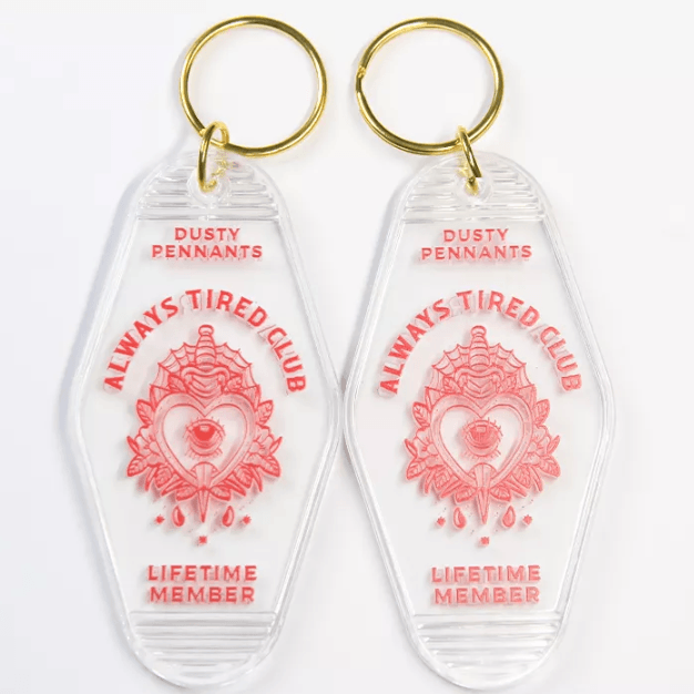 LOW MOQ Custom Transparent Plastic Keychain Hotel Key Tags