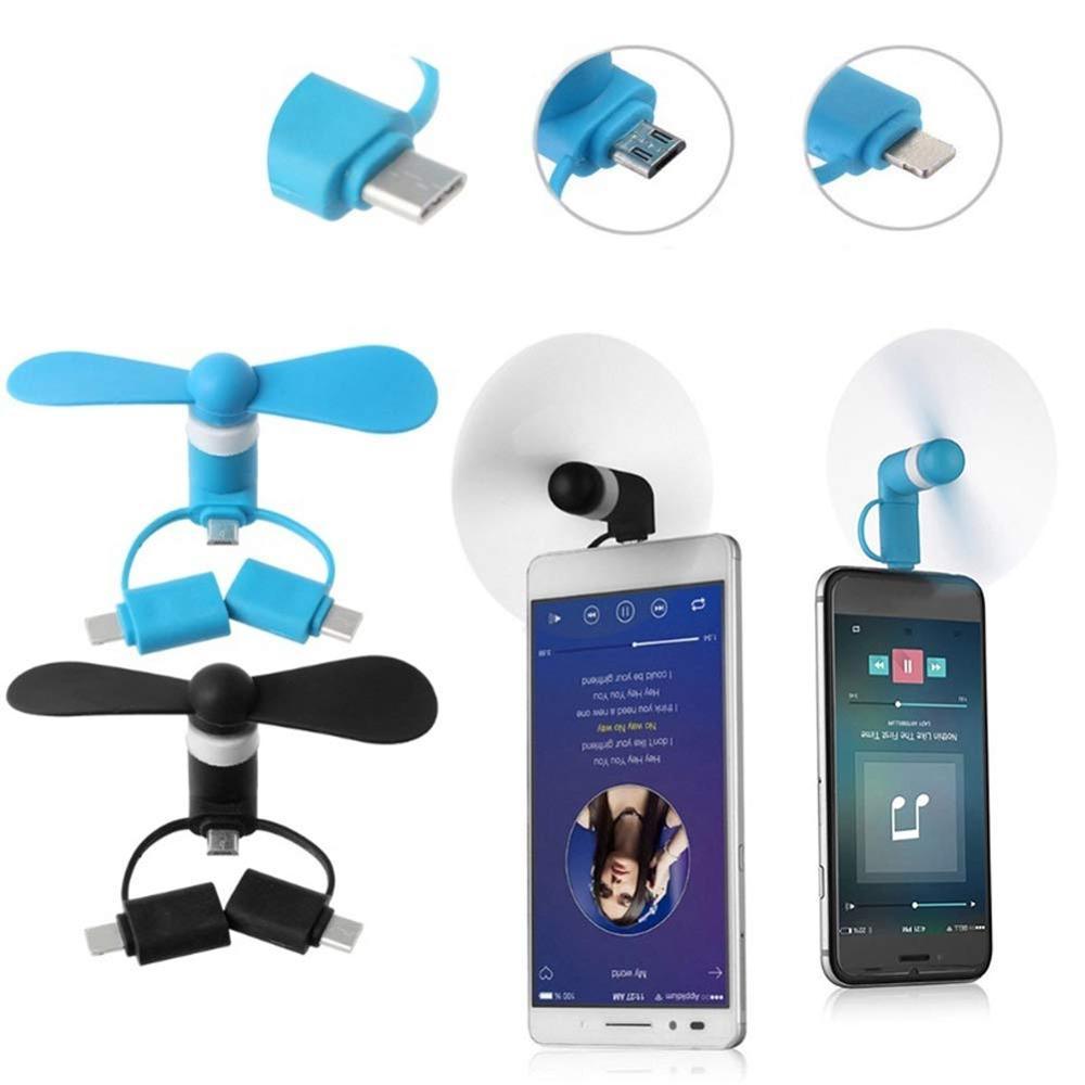 Mini USB Cellphone Fan 3 in 1