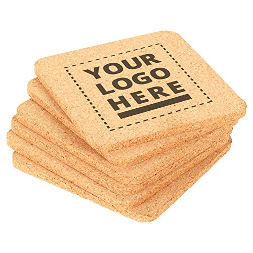 	 (50 Qty.) Deluxe Cork Coaster 4-Packs Printed with Your Logo