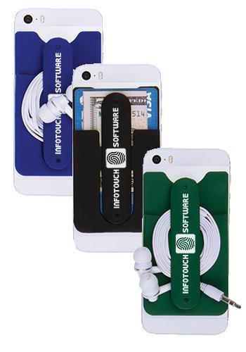 Custom Silicone Phone Card Holder with Phone Wallet 200-499 Pieces / Drak Blue