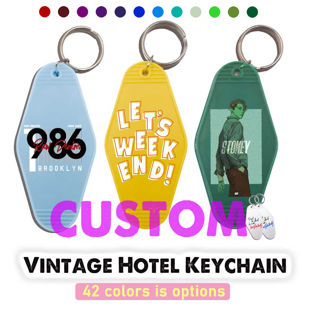 50Custom UV Keychains Promotionals | Hotel Key ring Cute Keychains Promo Items Keychain Hotel Motel Luggage