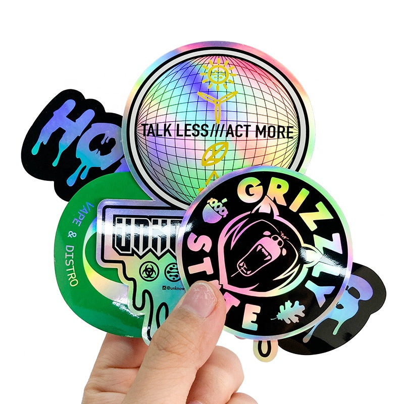 Holographic Logo Stickers Decorative Custom Printed Laser Die Cut Sticker