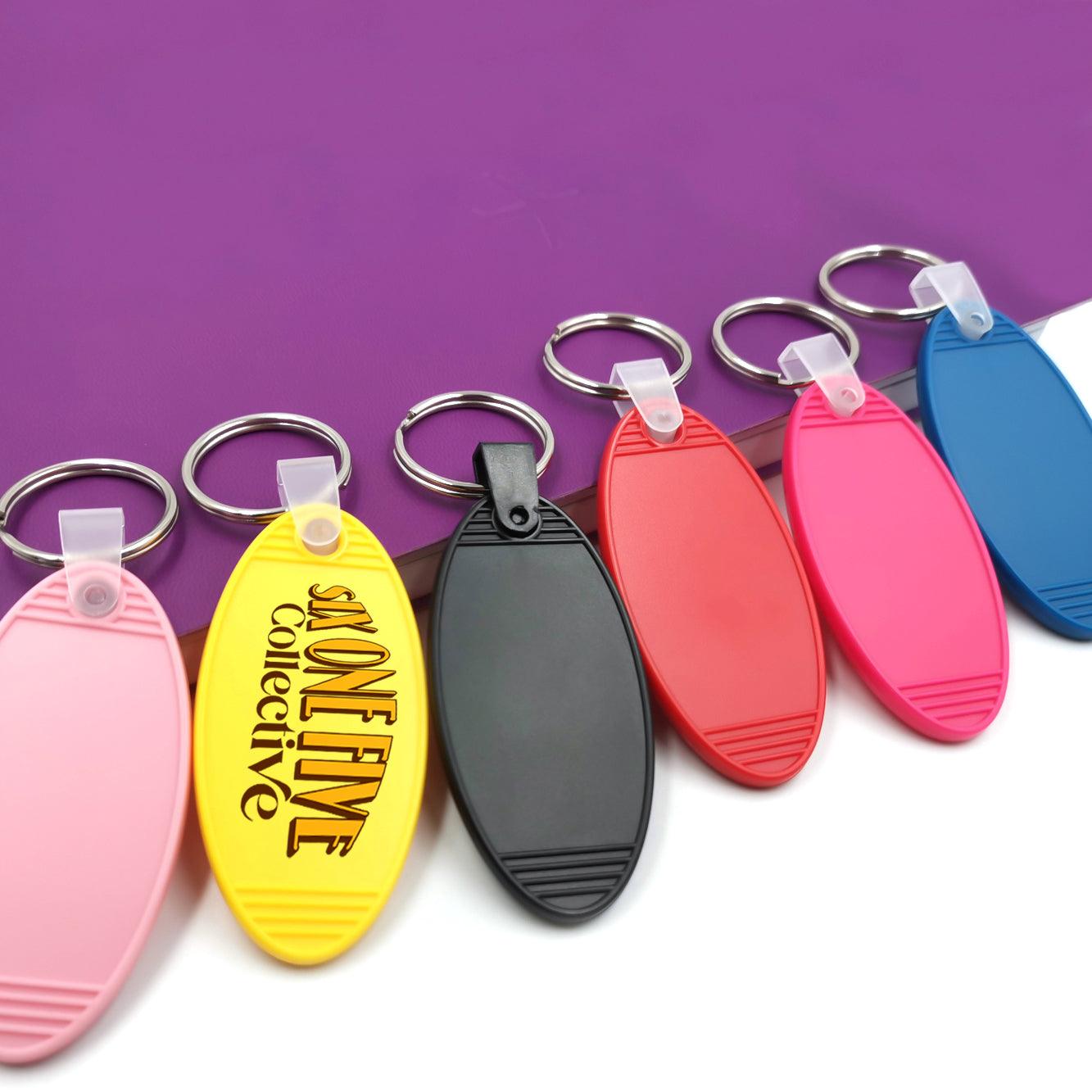 Custom Oval Plastic Keychains with Logo For Business Gifts