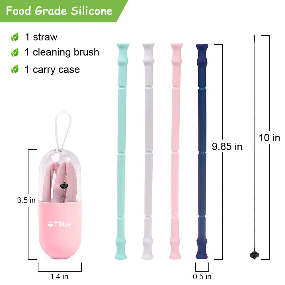 Silicone Folding Straws with Cases