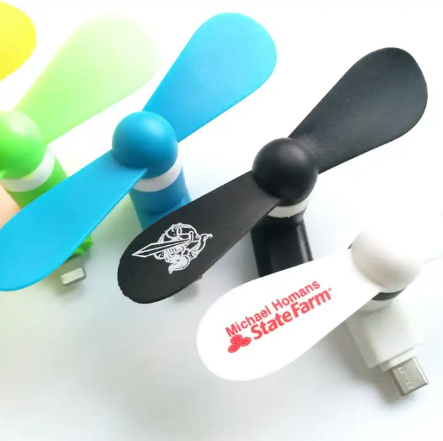 Custom 3 in 1 Handheld Fan For iPhone & Android & Type-C Promotional Product | Portable Fan Promotionals Summer Gift