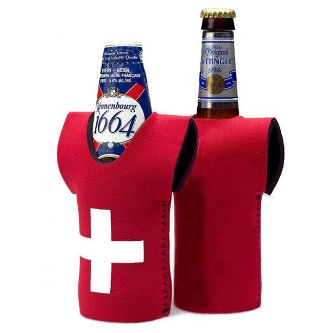 Custom Pattern T-Shirt Jacket Shape Neoprene 12OZ/330ml Beers Bottle Cooler Holder Sleeve