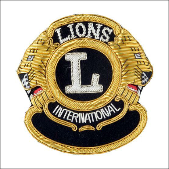 Hand Embroidered Bullion Garment Badge/Patch Sewn On Black 