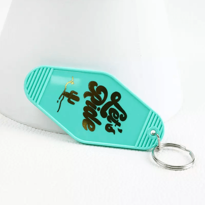 Low MOQ 100Bulk Custom Gold Foiled Keychain Promotional Gift