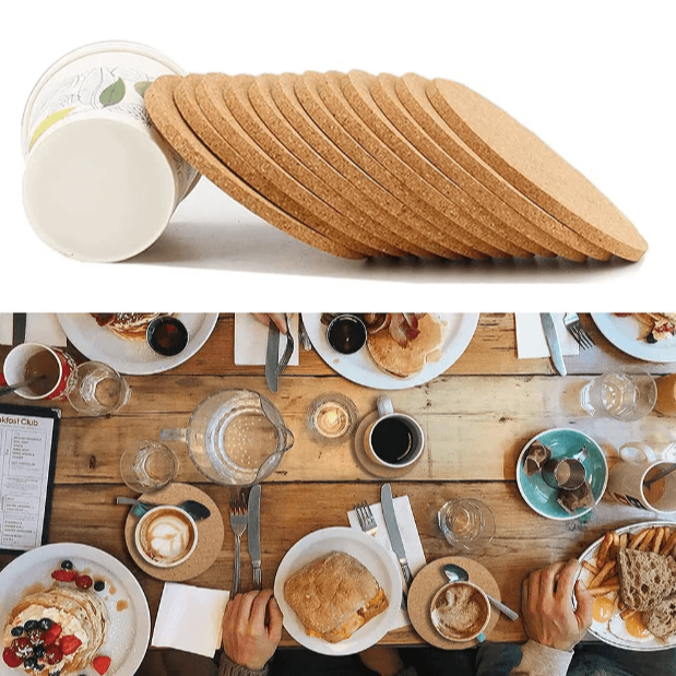 Custom Printed Natural Cork Coasters Circle Square Shape Drinking Coaster