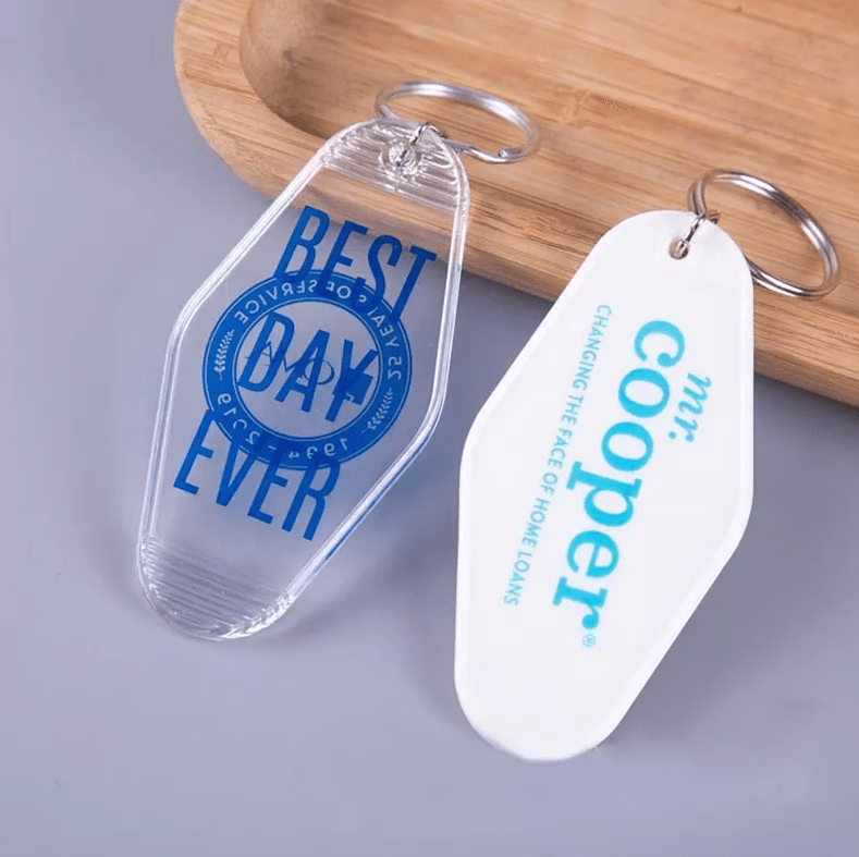 Wholesale Custom Transparent Logo Keychains Hotel Key Tags For Business Gifts