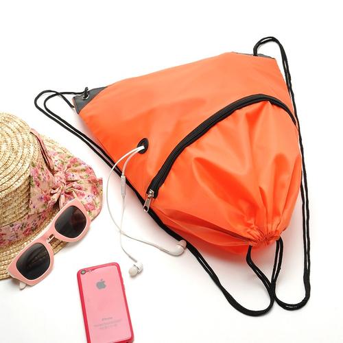 Double Sturdy Drawstring Bag With Pockets Waterproof Gym Sports Large Backpack